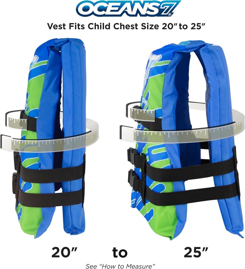 Oceans 7 US Coast Guard Approved Life Jacket for Infant, Kids, Youth, – Type II & III Vest, Personal Flotation Device - Image 5